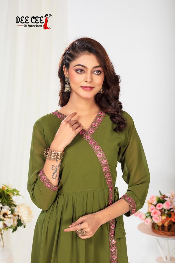 Deecee Mahika Plain Georgette Fancy Kurtis Collection